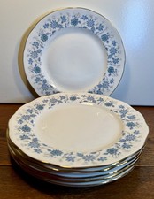 1 x Colclough Braganza In Blue Salad Plates 20.5 cm 8in Exceptional Condition