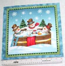 Christmas Fabric Panel/Cushion Block  Patchwork/Quilting 'Hot Tub'