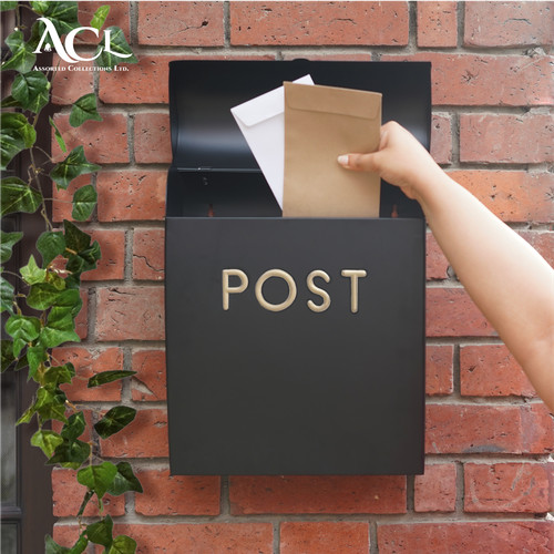 Black post box large letter - black,