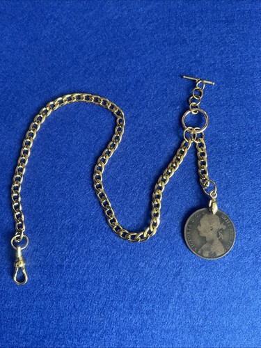 Gold plated single albert - gold,