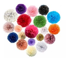 7PCs Tissue Paper Pom Poms Pompoms Flower Birthday Wedding Hanging Party Decor