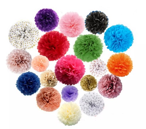 7pcs tissue paper pom poms - tissue,