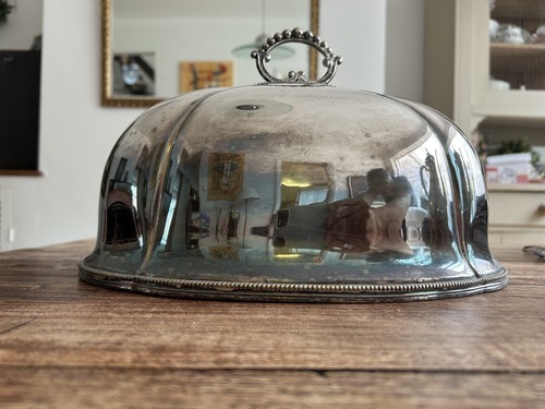 Antique silver plated - cloche, /