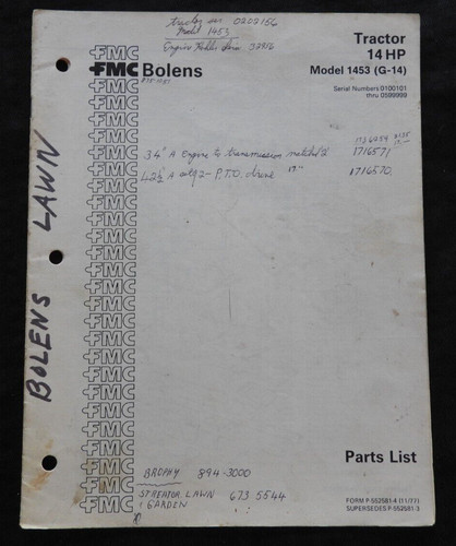 1978 bolens husky model 1453 - 1978,