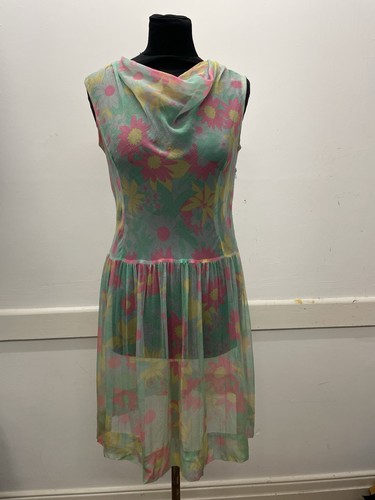 Vintage silk chiffon 1960s - chiffon,