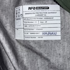 RAF Pilot Aircrew Immersion Protection Suit Coverall MK20A Size 3F Beaufort