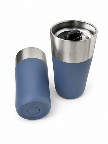 Stainless steel travel mug - steel,