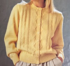 Knitting Pattern Ladies Womens DK  Cardigan Diamond Detail 30- 40" (855)