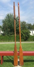 2 GREAT Vintage WOODEN OARS 84" Long  w/NICE PATINA Oar Boat CANOE Paddle Decor