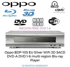 Oppo BDP-105 EU 4K SILVER SACD DVD 1-6 multi region WiFi Blu-ray Player