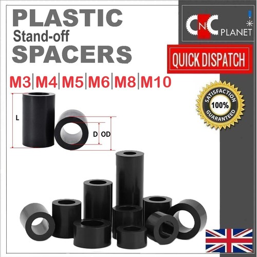 Black plastic standoff spacers - standoff,