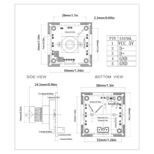 Usb webcam board 4mp - board, fps