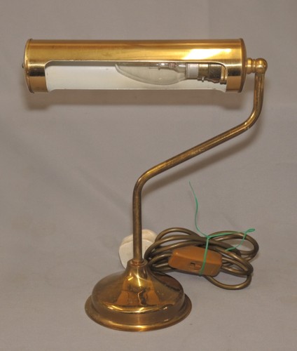 Brass bankers desk piano - desk, lamp