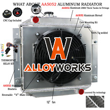 3 Rows Aluminum Alloy Radiator shroud fan relay For Ford Escort 1971-1980 MT