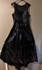 Vintage 90s Lip Service Faux Rubber Maxi Halter Dress Size Large Goth Punk EMO