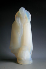 RARE ART DECO GEORGES CHAUVEL OPALESCENT GLASS FIGURE POSSIBLY FOR ETLING 6.1KG!