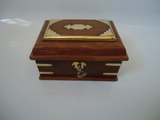 Jewellery Box Wooden & Brass