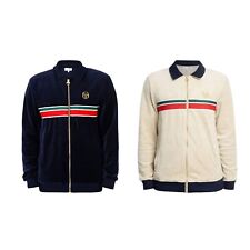 Sergio Tacchini Men's Spencer Velour Track Top Jacket Beige & Blue