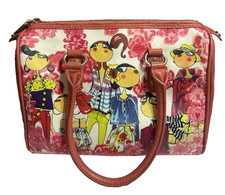 LOVE Moschino Pink Bowling Bag in Eco-Leather Zip Closure