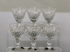 Set of 6 Crystal Cut Sherry