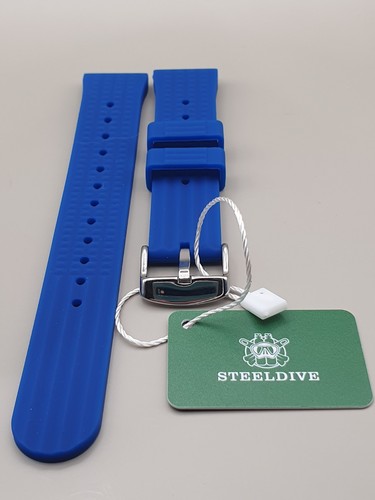 Steeldive waffle 20mm blue - steeldive,