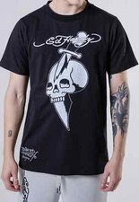 Ed Hardy Tonal Skull Blade Short Sleeve T-Shirt in Black Size M