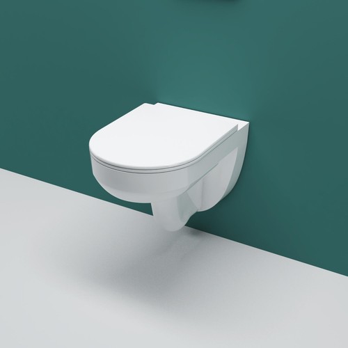 Aica round rimless wall hung - aica,