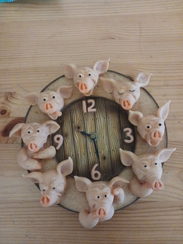 Pig ornament clock - pig,