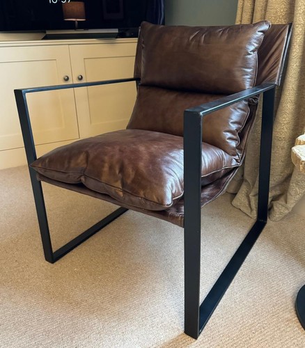 Brown leather relaxing - brown,