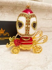 Antique Imperial Russian Faberge Egg Replica & Faberge Necklace Ruby Anniversary