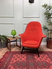 Stunning Egg Wing Arm Chair, Retro Mid Century Danish Hans Wenger Style