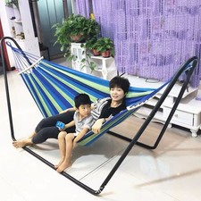 Large Portable Folding Hammock with Stand Carry Bag Patio Garden Beach Camping