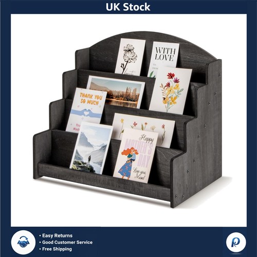 Rustic black card display rack - rustic,
