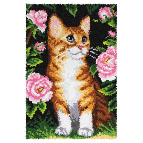 Latch hook rug - cat, with