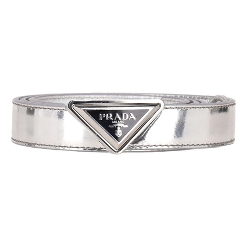 Prada metallic leather belt - prada,