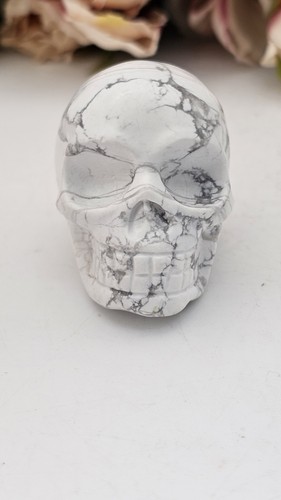 Small howlite crystal skull - howlite,