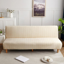 Plush Futon Cover Stretch Armless Slipcover Couch Sofa Cover Slipcover Elastic