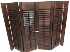 Bi-Fold Wood Interior Louver Plantation Window Shutters 28" H and 32 3/8"-34" W