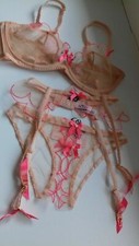 AGENT PROVOCATEUR LORNA NUDE/PINK BRA 32A/B/C/DD 34C/DD 36DD SUSP & OUVERT BNWT