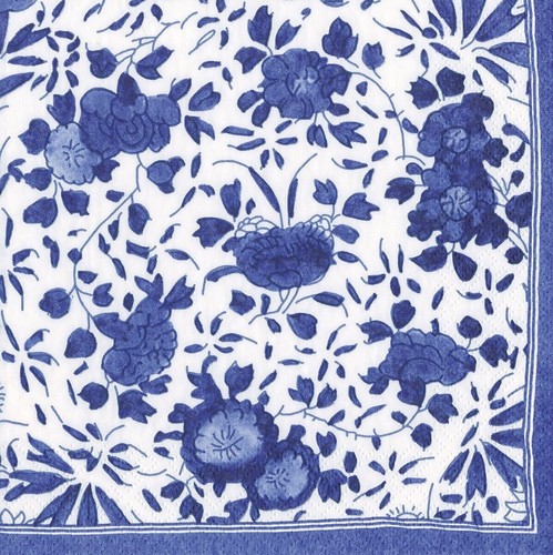 Blue delft caspari paper - blue,