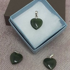 Sterling silver 925 - Nephrite Jade Heart Perfect gift 