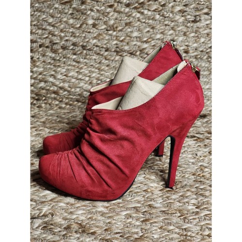 Faith red faux - red, faux-suede