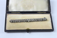 Antique 1920's ART DECO Paste Set Brooch Sterling Silver in Original Box!!!