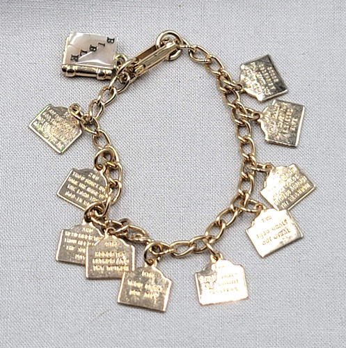 Vintage commandments charm - commandments,