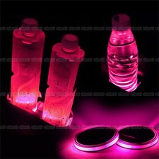 2Pcs Pink LED Solar Cup Pad