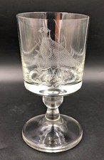 Engraved Bird Pheasant Whiskey Glass Goblet 6” High