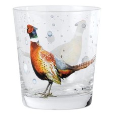 Sarah Stokes Glass Tumbler Pheasant Design A27631