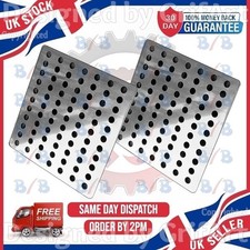 2 METAL DRAIN COVER LEAF GUARD STAINLESS STEEL GRID PLATE GRATE OUTDOOR SQUARE