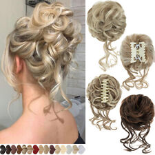 X-Thicker Curly Messy Bun Clip in on Scrunchie Hair Piece Extensions as Human