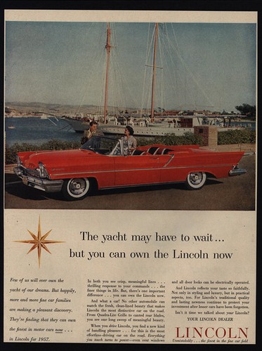 1957 lincoln red convertible - red,